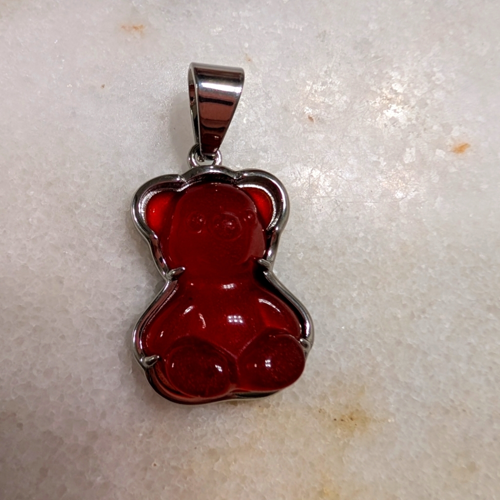 Large Teddy Bear Stainless Steel Pendant